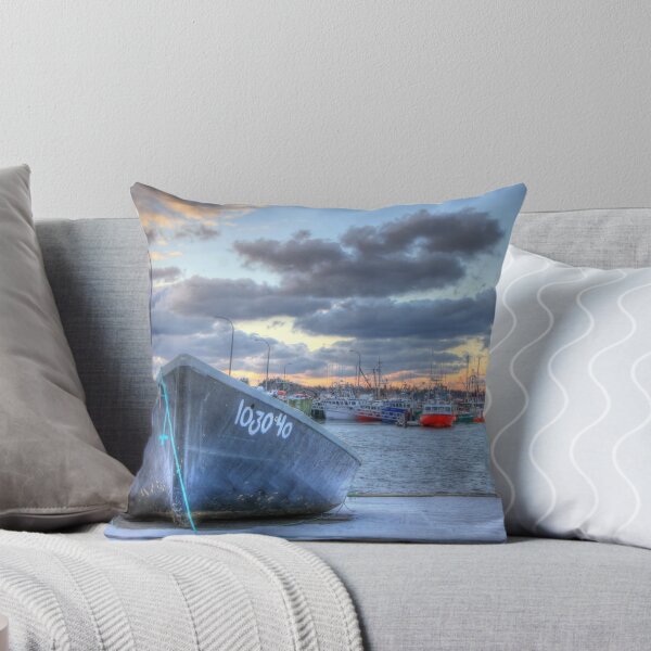 Item preview, Black Skiff at the Lobster Rock Wharf designed and sold by Debbie  Roberts.