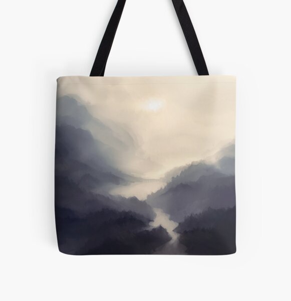 The bridge in the mist All Over Print Tote Bag