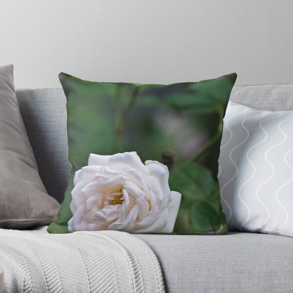 White Rose Throw Pillow