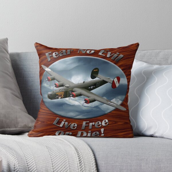 B-24 Liberator Fear No Evil Throw Pillow