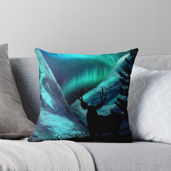 Item preview, Deer, Mountains, and Aurora Lights designed and sold by karentdq.