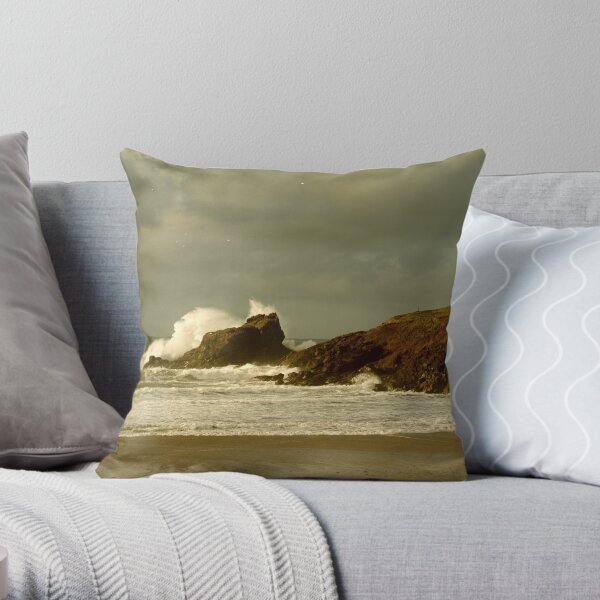 Surf Splash - Trevone Bay - Cornwall Throw Pillow