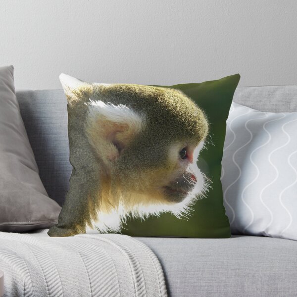 Squirrel Monkey Throw Pillow