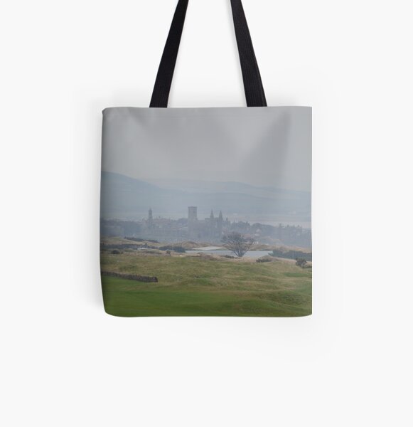 Misty St Andrews Skyline All Over Print Tote Bag