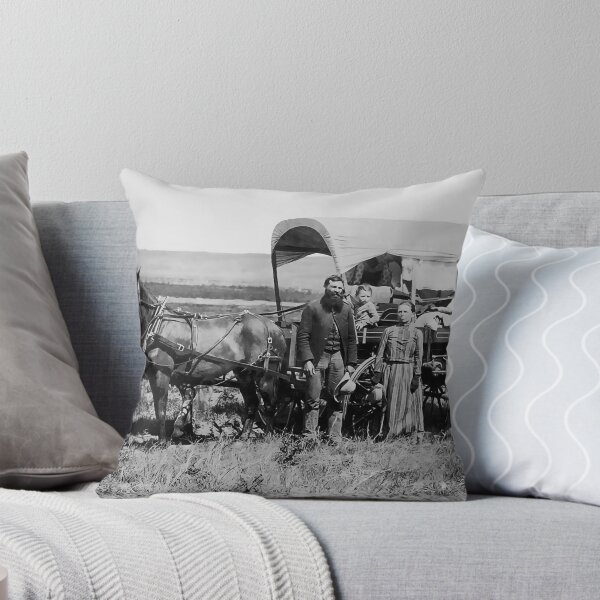 Item preview, FAMILY HEADED WEST in COVERED WAGON c. 1886 designed and sold by Daniel Hagerman.