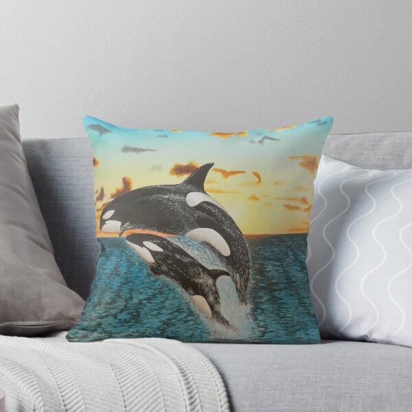 Item preview, Orcas in seascape sunset designed and sold by StephenLTurner.