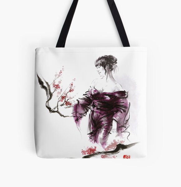 Bags, Japanese Geisha Cherry Blossom Tote Bag