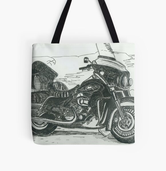 Motorcycle All Over Print Tote Bag