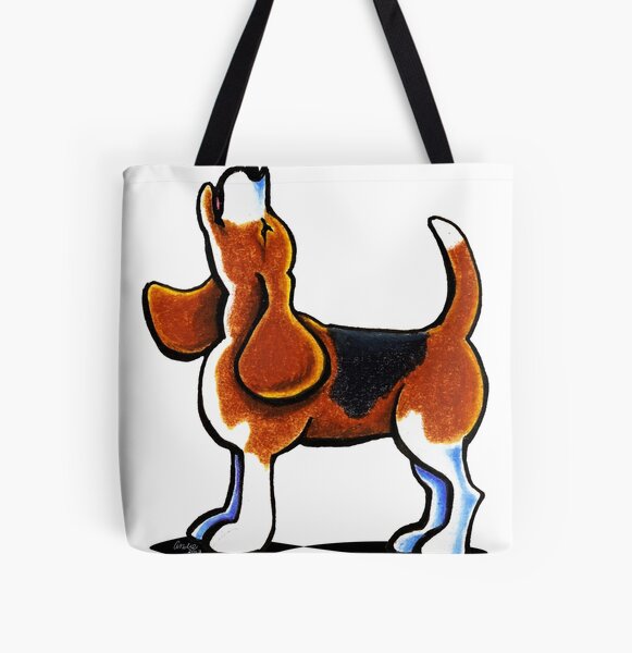 Marshalls BEAGLE HOUND DOG W/GLASSES~LARGE Shopping Tote Bag