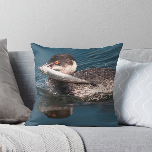 Item preview, Eared Grebe With Fish designed and sold by Ram Vasudev.