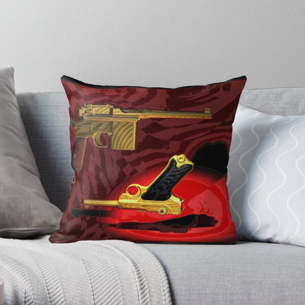 Mauser C96 & Luger P08 (Parabellum) - Pop Art Guns Throw Pillow