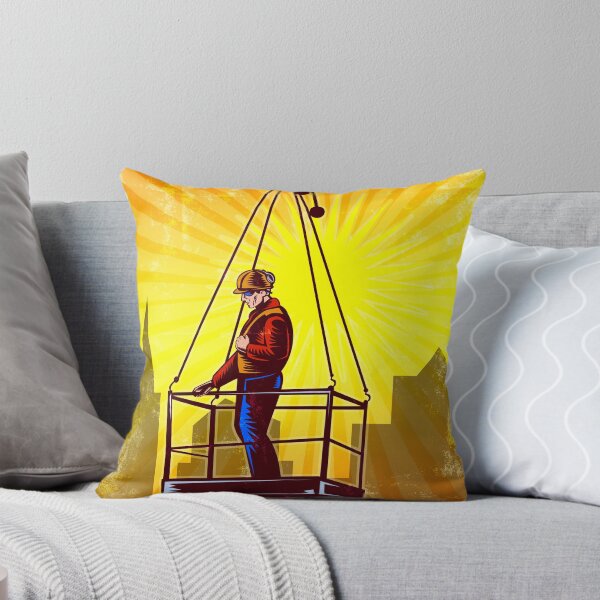 Item preview, Construction Worker Platform Retro Poster designed and sold by patrimonio.