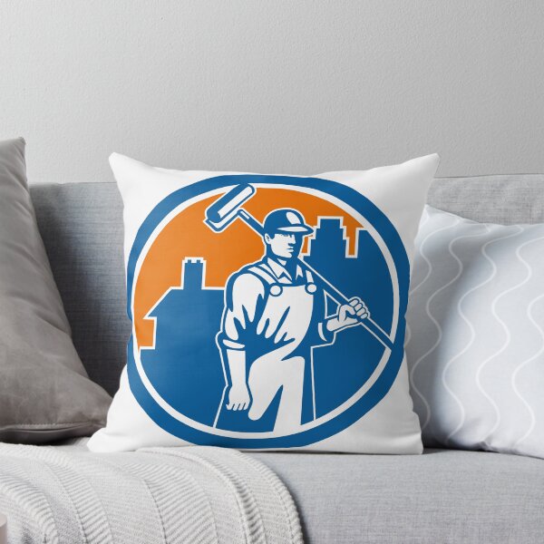 Item preview, House Painter Holding Paint Roller Retro designed and sold by patrimonio.