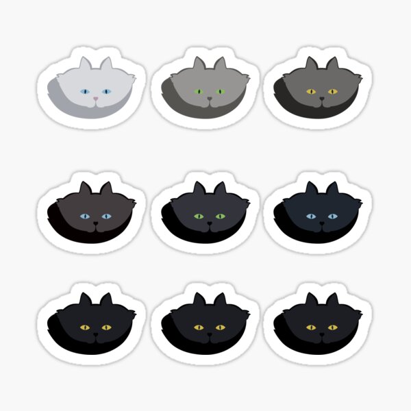 Grey Cat Vertical Stripe Cattern [Cat Pattern] Sticker