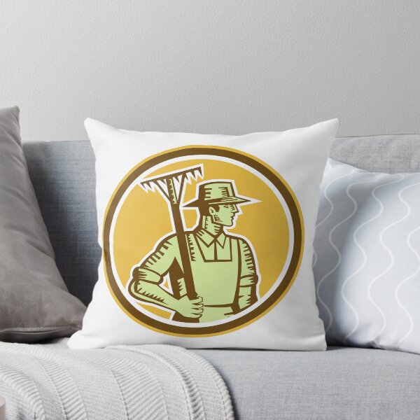 Item preview, Organic Farmer Rake Woodcut Retro designed and sold by patrimonio.