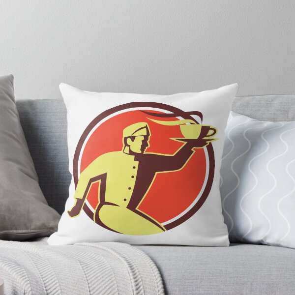 Item preview, Waiter Serving Coffee Cup Retro designed and sold by patrimonio.