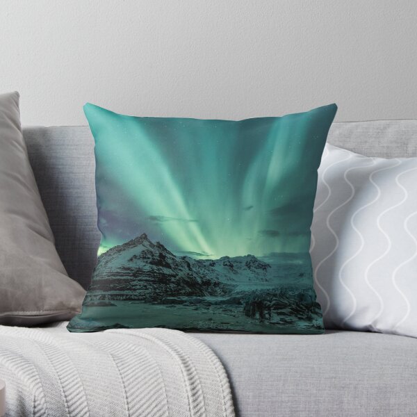 Aurora Borealis über dem Gletscher Dekokissen