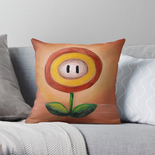 Fire Flower Throw Pillow