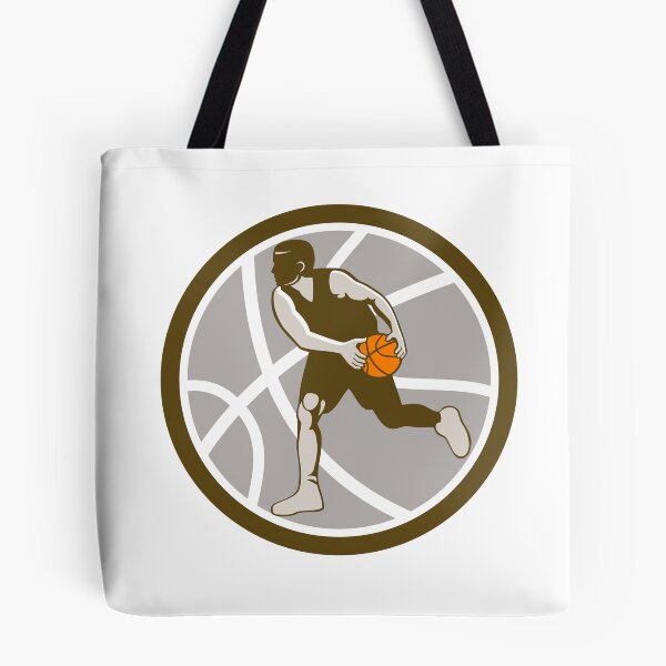 Item preview, Basketball Player Dribbling Ball Circle Retro designed and sold by patrimonio.