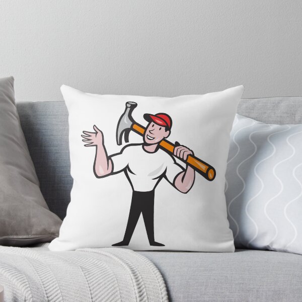 Artikelvorschau, Carpenter Builder Hammer Cartoon entworfen und verkauft von patrimonio.