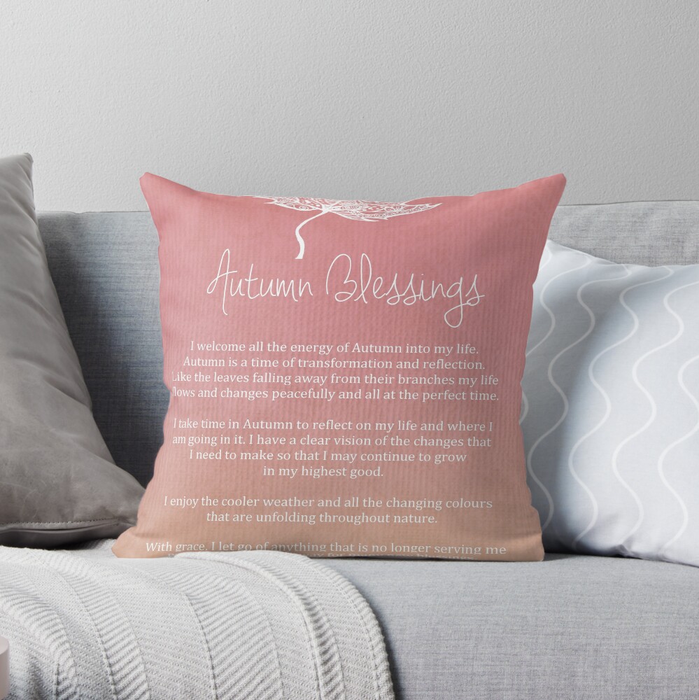 Affirmation - Autumn Blessings Throw Pillow