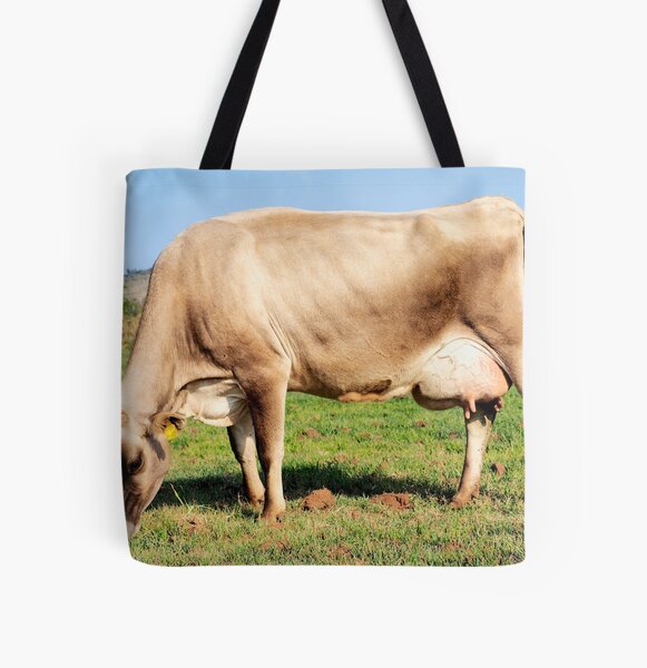 henjoke Little Jersey Cow Canvas Tote Bag Reusable Grocery Bags
