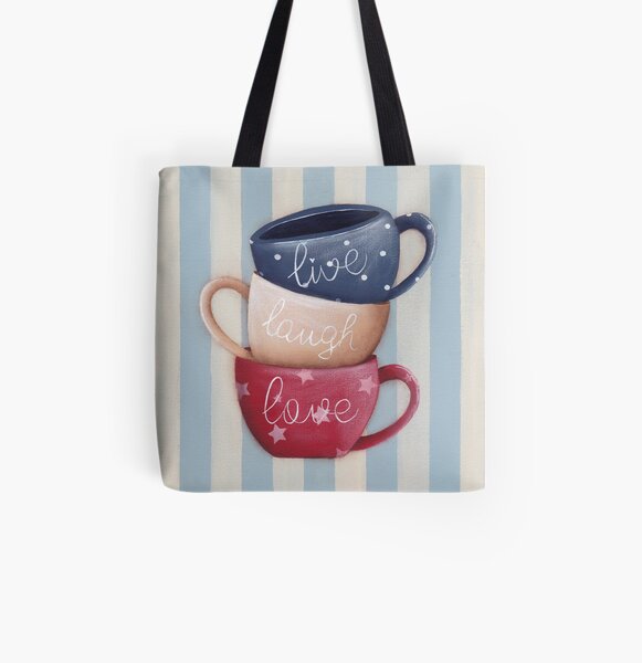Live Laugh Love All Over Print Tote Bag