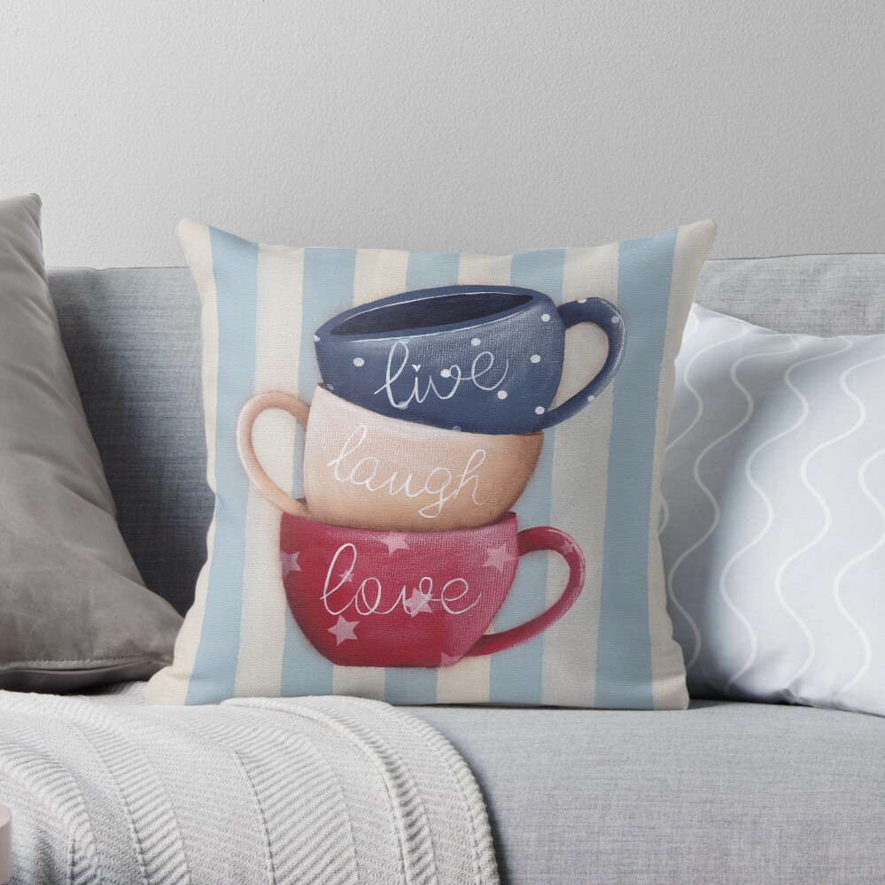 Live Laugh Love Throw Pillow