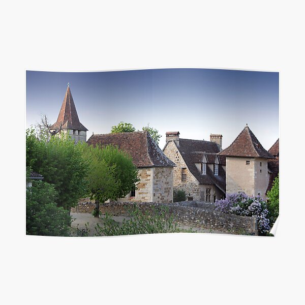Rooflines of Carennac, France Poster