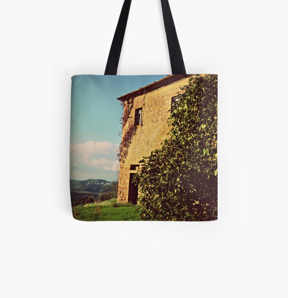 Rustic and Whimsicle Architecture in the Tuscan Countryside of Italy All Over Print Tote Bag