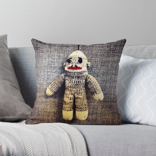 Sock Monkey Throw Pillow