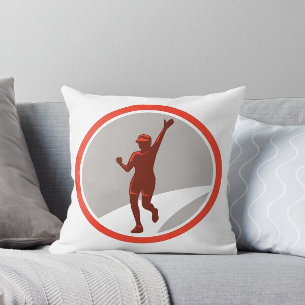 Item preview, Female Marathon Runner Running Circle Retro designed and sold by patrimonio.