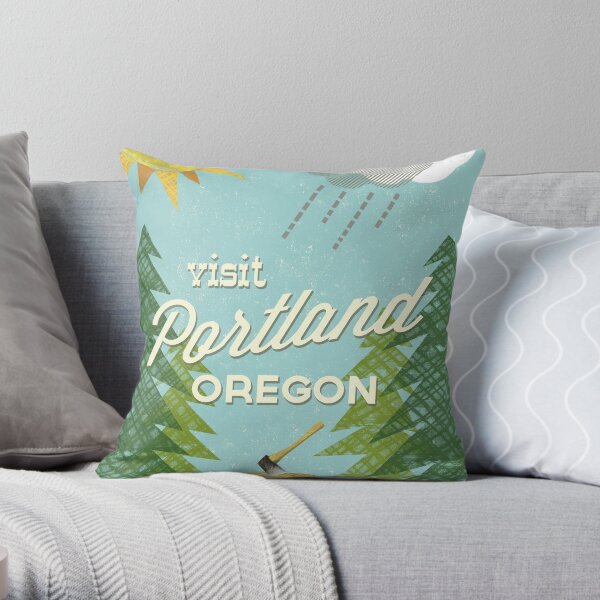 Visit Portland OR Throw Pillow