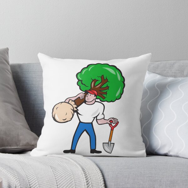 Item preview, Gardener Arborist Carrying Tree Cartoon designed and sold by patrimonio.