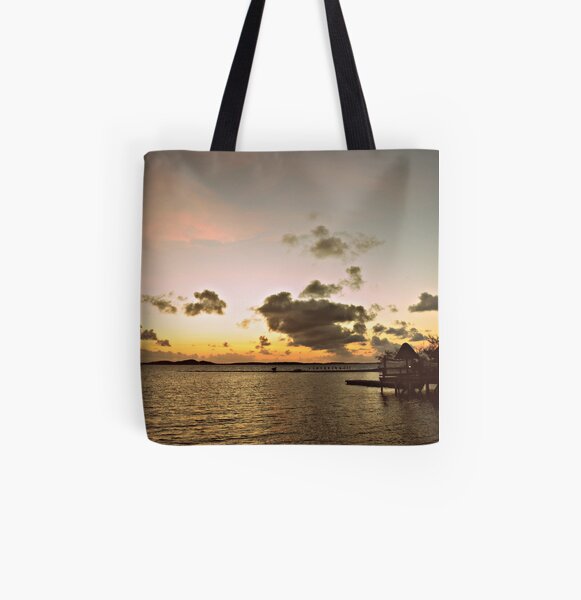 An Old Time Sunrise In The Beautiful Exumas, Bahamas All Over Print Tote Bag