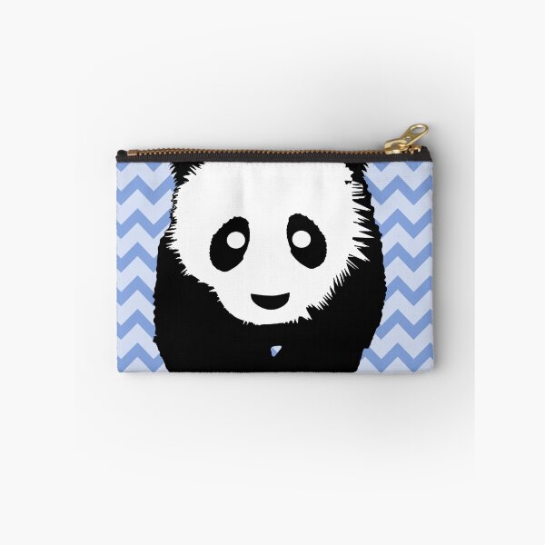 Item preview, Cute Panda on Blue Chevron Stripe Background designed and sold by Greenbaby.