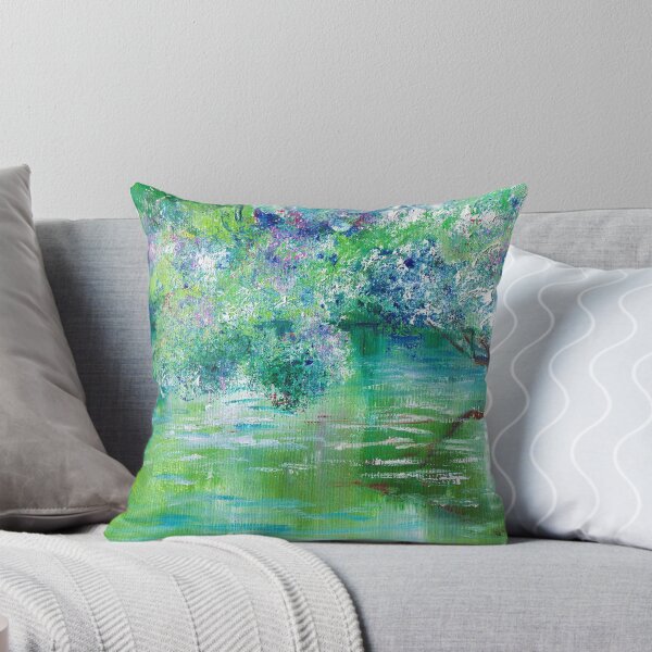 Item preview,  Green River Oil Painting Hand Painted Art Wall Decor by Artist Ekaterina Chernova designed and sold by Ekaterina Chernova.