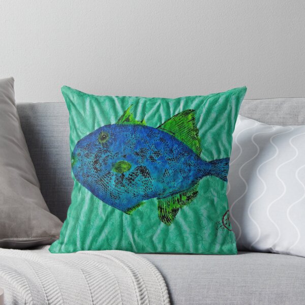 Item preview, Gyotaku - Triggerfish - Queen Triggerfish designed and sold by IslandFishPrint.