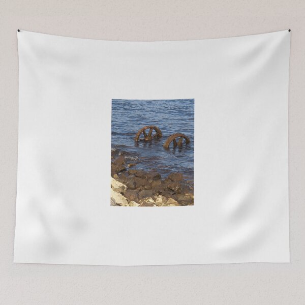 Item preview, Old train wheels in water Strahan Tasmania designed and sold by Tom McDonnell.