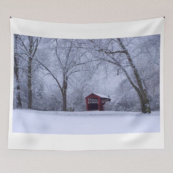 Item preview, Snow Adorns The John Burrows Covered Bridge designed and sold by Gene Walls.