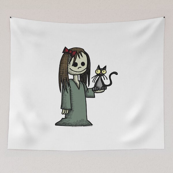 Item preview, Creepy Girl with Her Cat designed and sold by Wislander.