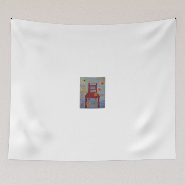 Item preview, Red Chair with Yellow Chrysanthemums designed and sold by Christine Clarke.