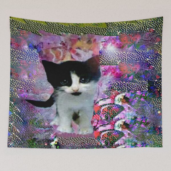 Item preview, Black and white kitten in a wonder world designed and sold by B. Randi Bailey.