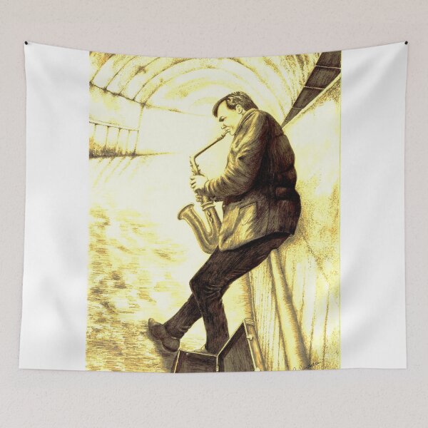 Item preview, Busking for breakfast. designed and sold by SaxonArtDesign.