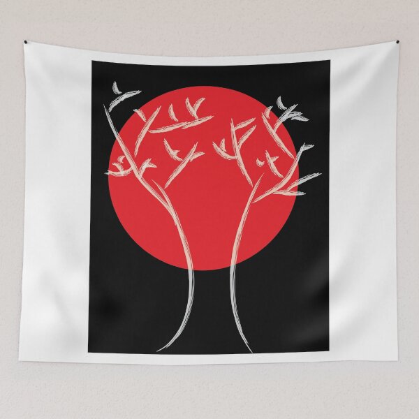 Item preview, Red Moon with White Tree designed and sold by ValeriesGallery.