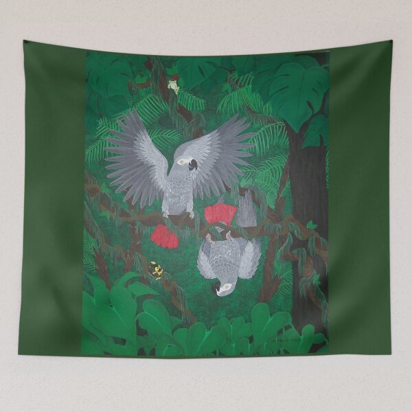 Item preview, Playful Greys - African Grey Parrots designed and sold by jkbarrack.