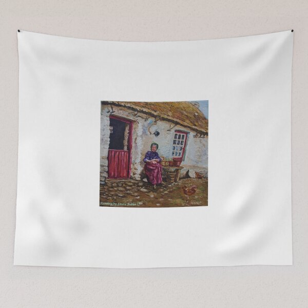 Item preview, "Taking the Air, Elderly Lady at her Smallholding, Glens of Antrim." Painted from a photograph dated 1906. designed and sold by Laura Butler.