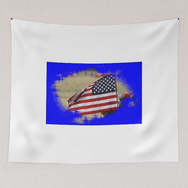 Item preview, Colorful US Flag enclosed with Blue designed and sold by ROBERTDBROZEK.
