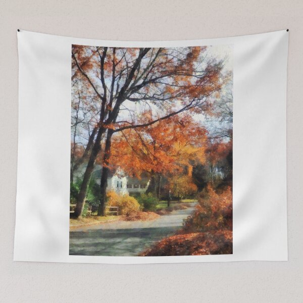 Item preview, Suburban Street in Autumn designed and sold by Susan Savad.