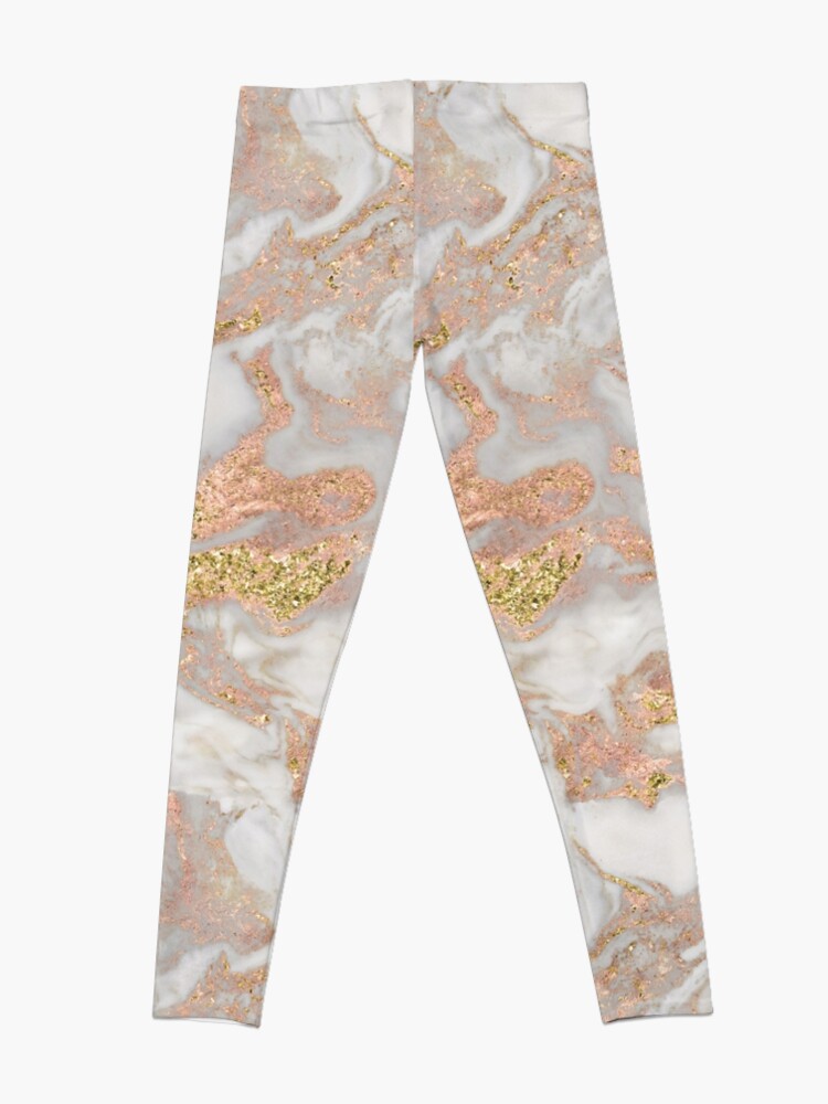 Disover Pink Rose Gold Marble Leggings